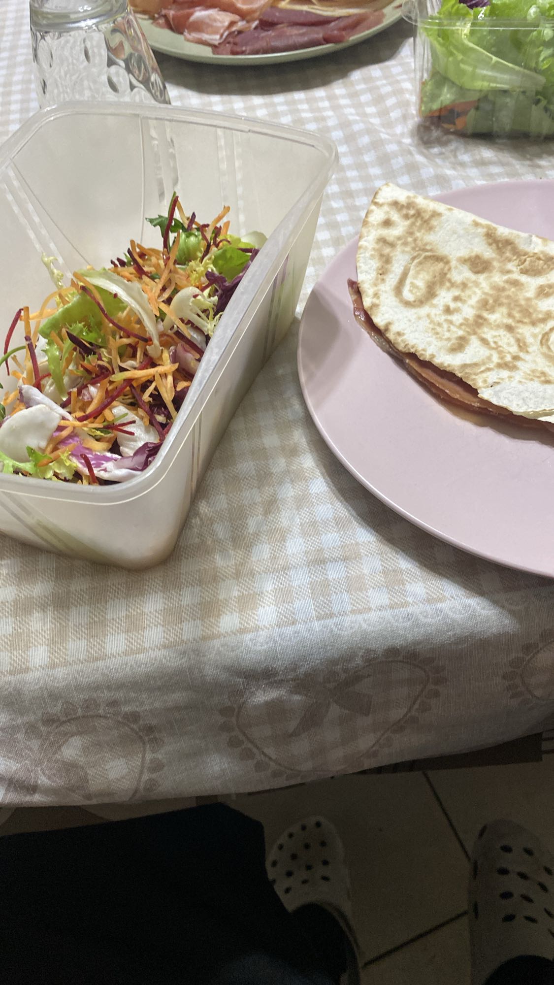 Salad and Ham Wrap