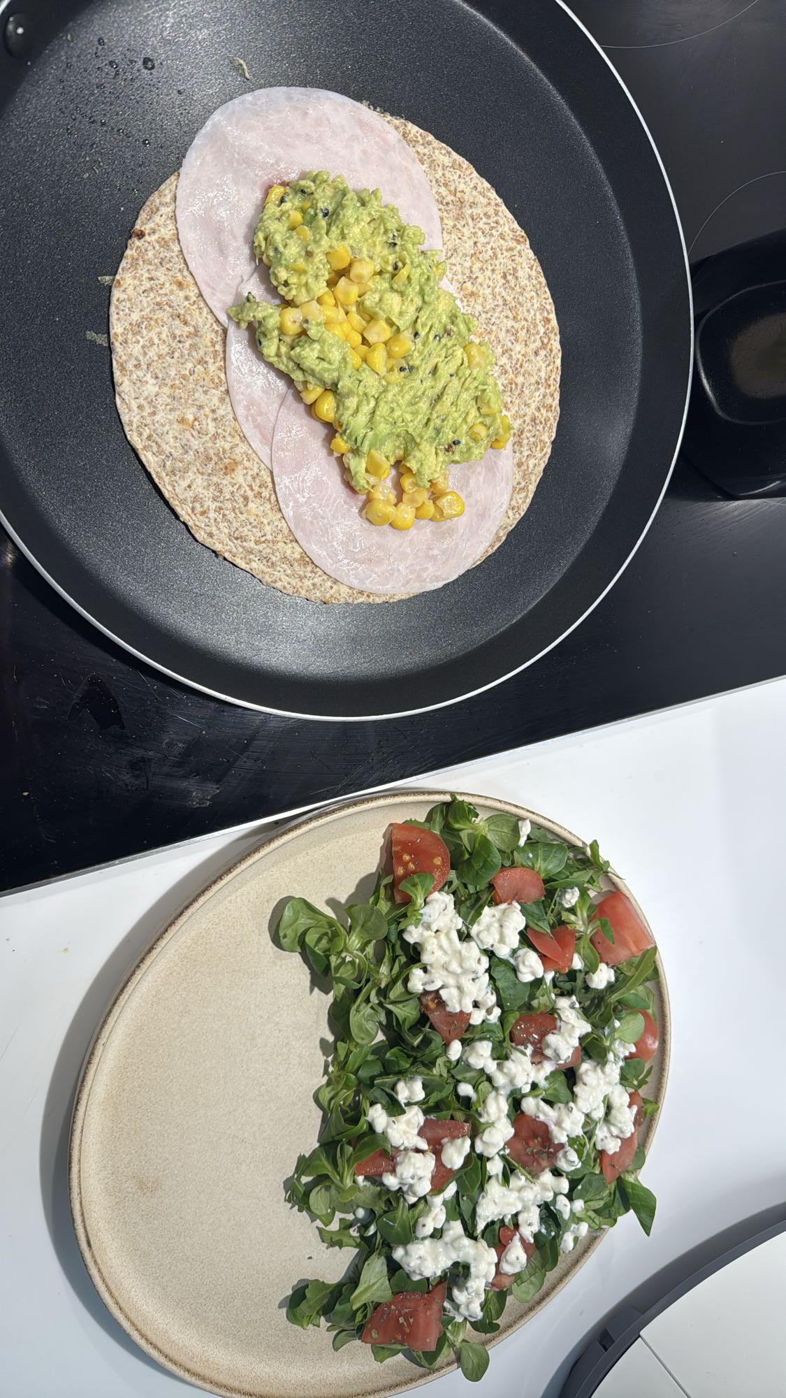 Wrap de pavo y ensalada