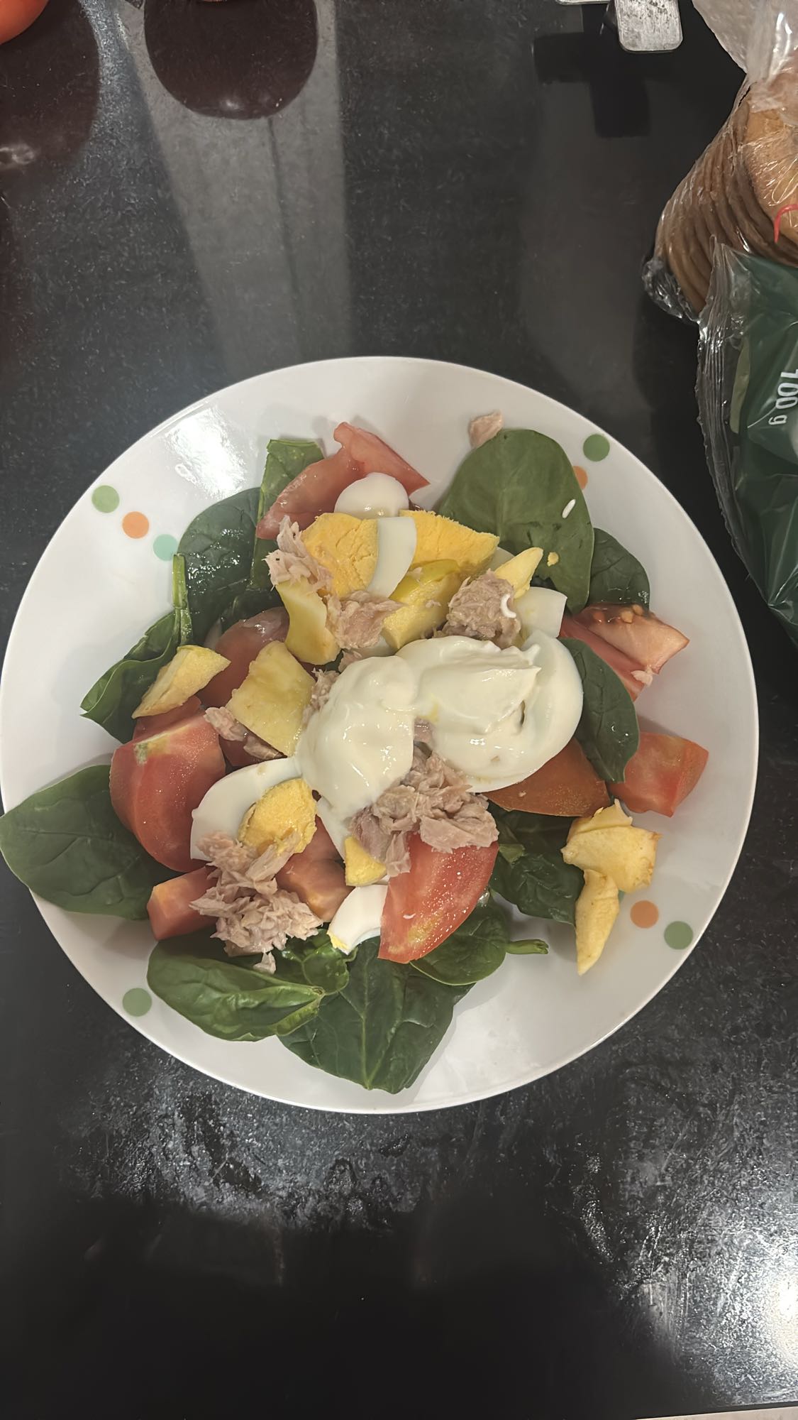Ensalada de atún y espinaca