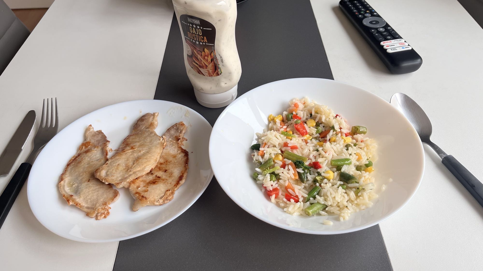 Pollo a la plancha con arroz