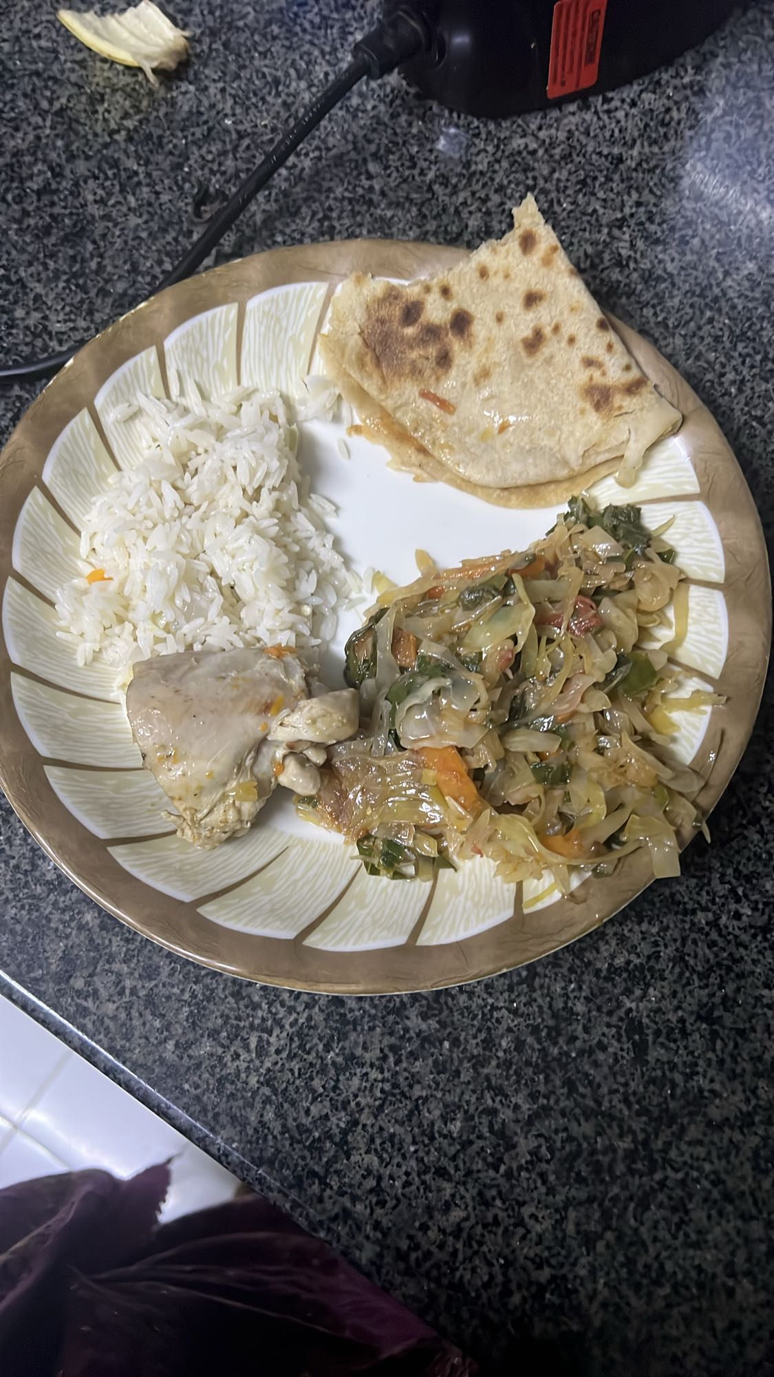 Chicken with Rice and Chapati