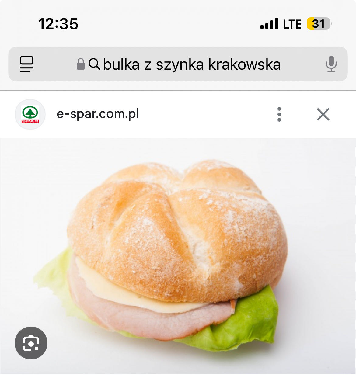 Bułka z szynką krakowską