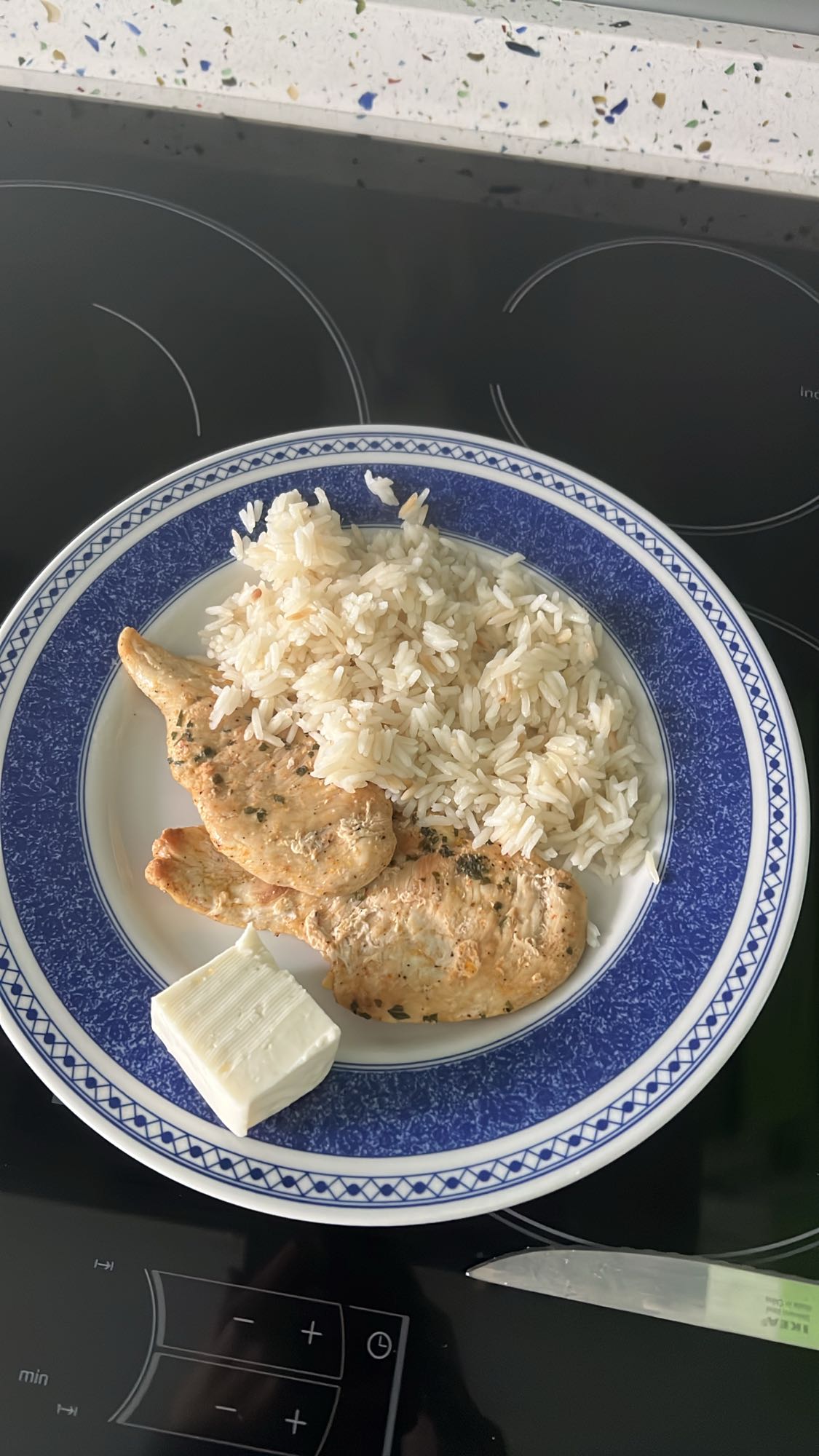 Pollo con arroz y queso