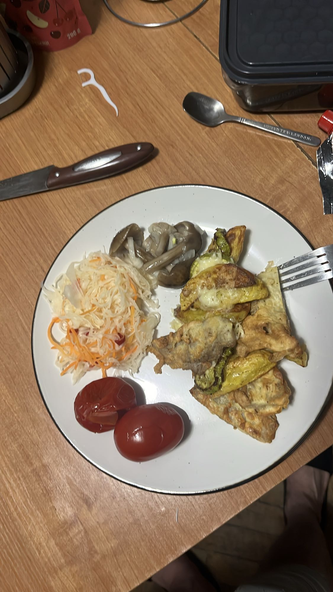 Овощной ужин с омлетом