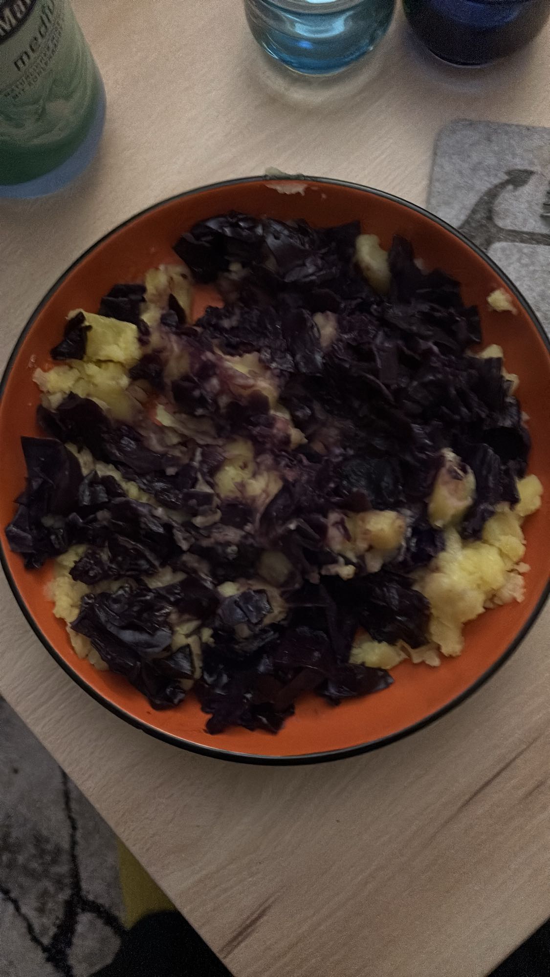 Kartoffel-Rotkohl-Püree