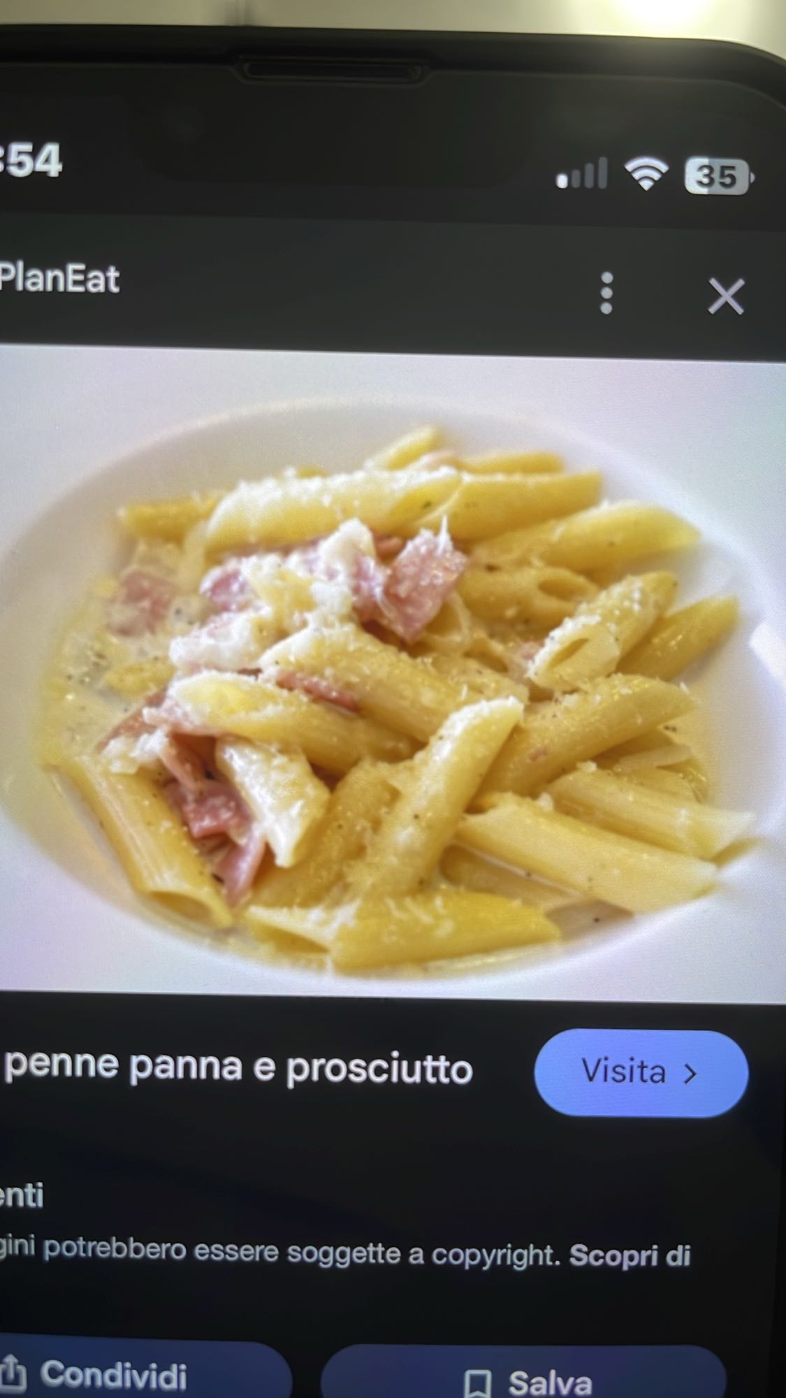 Penne Panna e Prosciutto