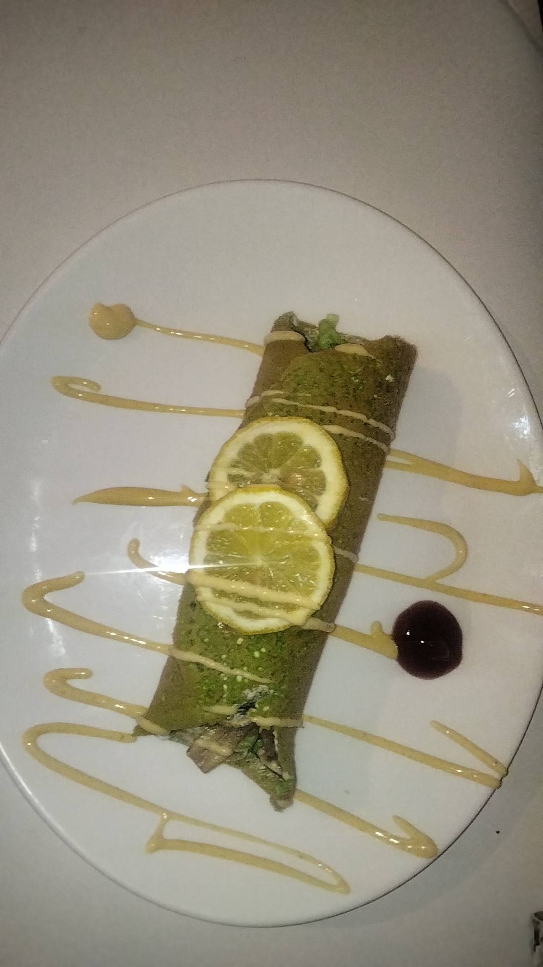 Crêpe verte farcie