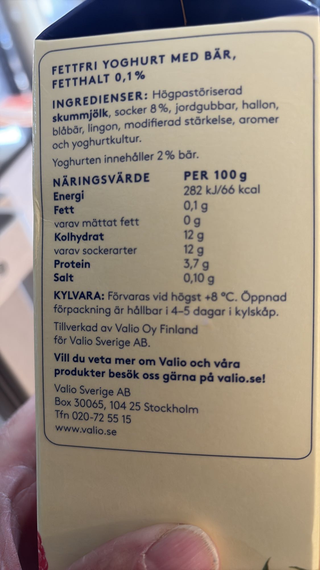 Fettfri yoghurt med bär