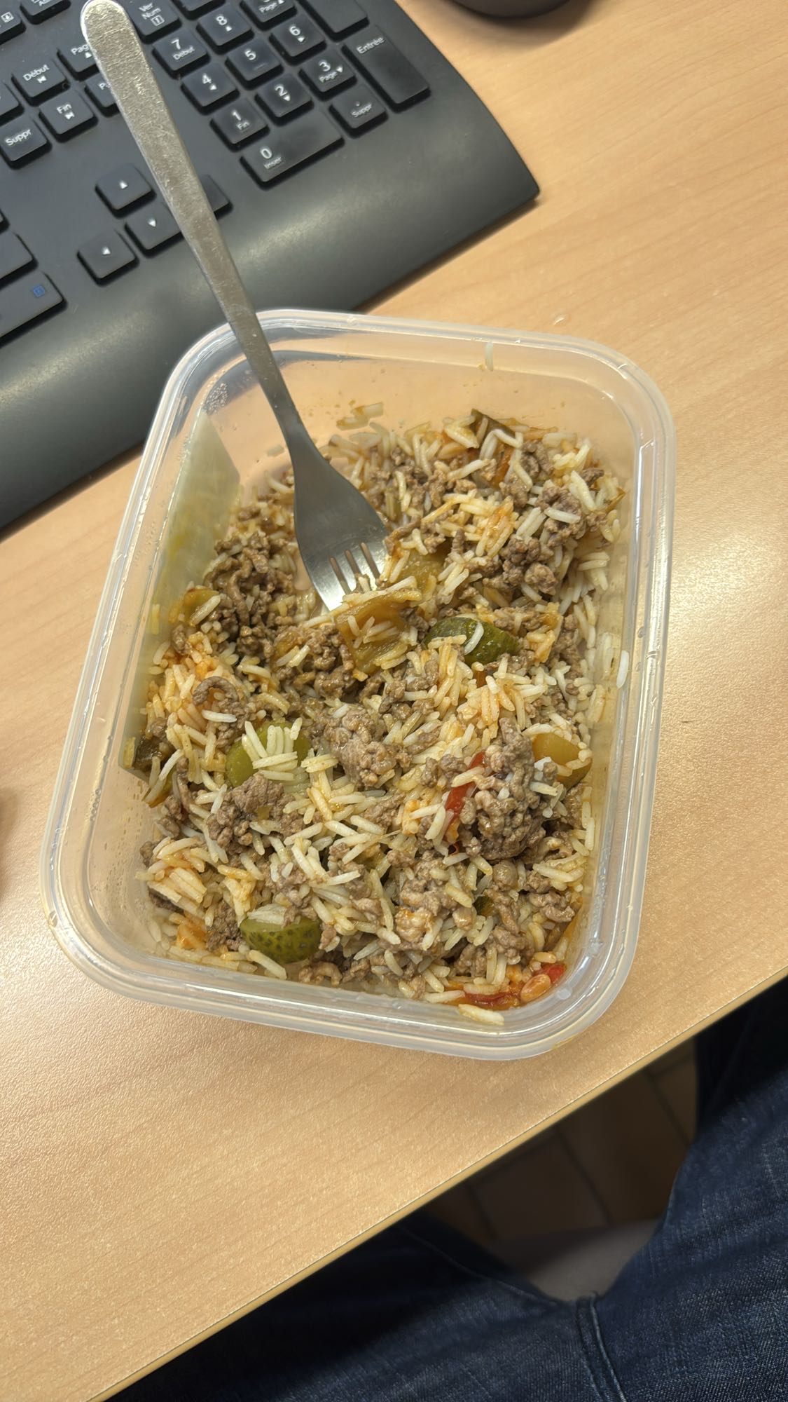 Riz avec viande hachée