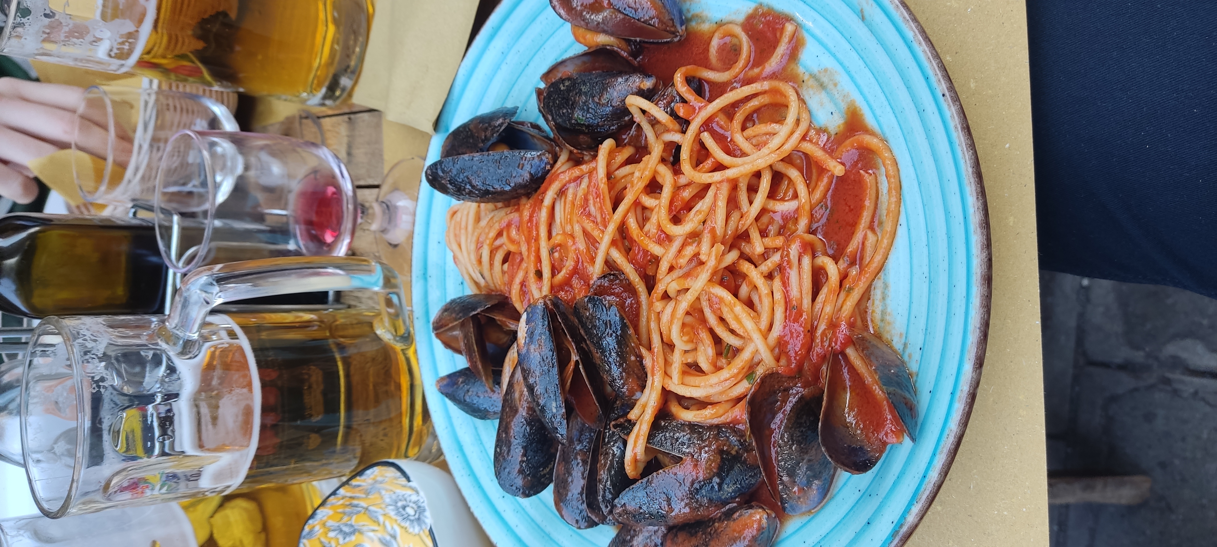 Espaguetis con mejillones
