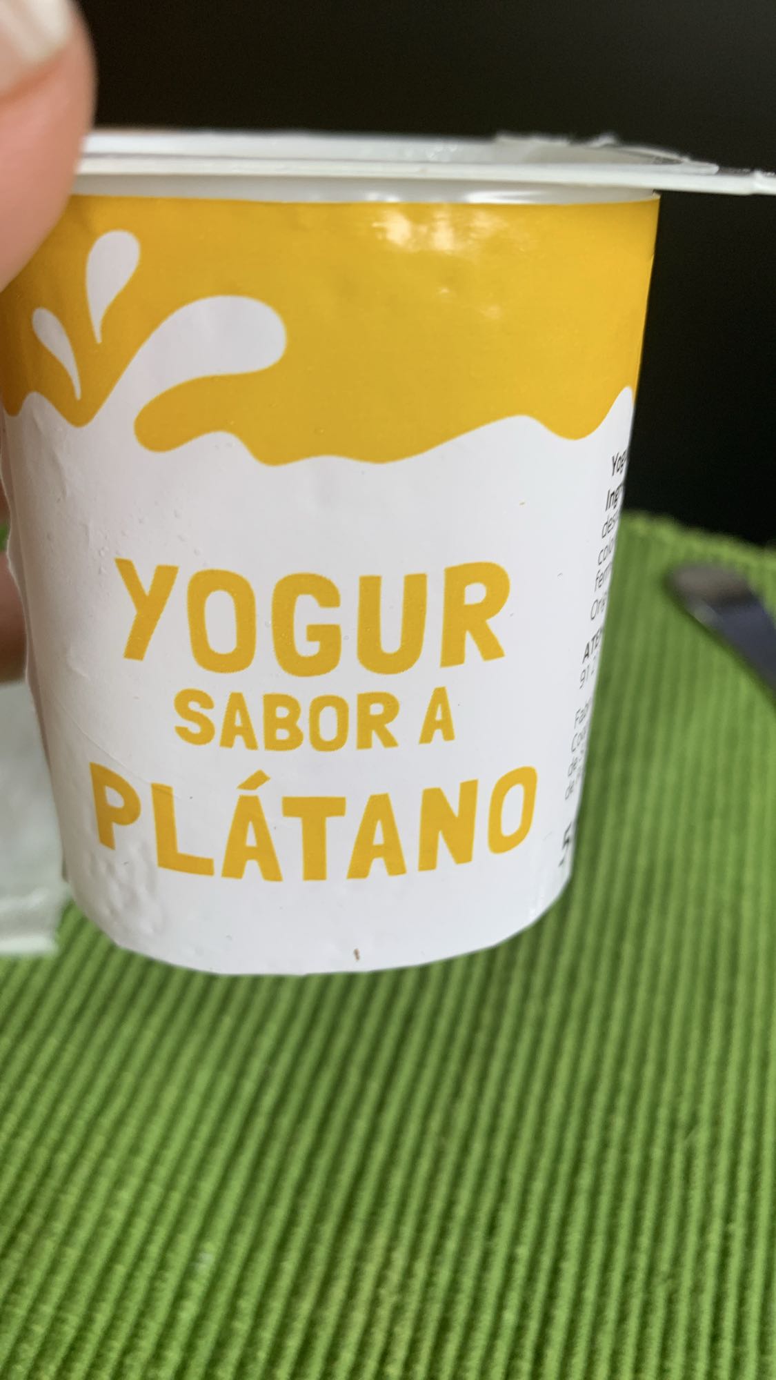 Yogur sabor a plátano