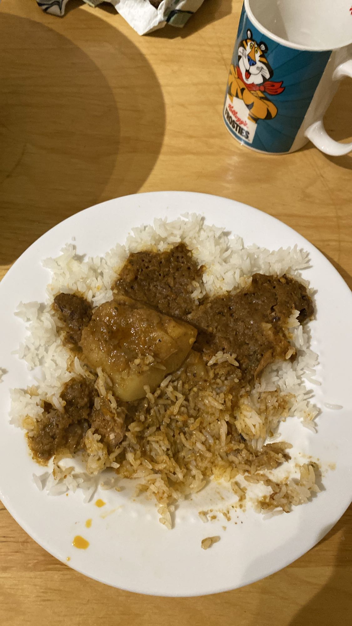 Riz au curry avec viande