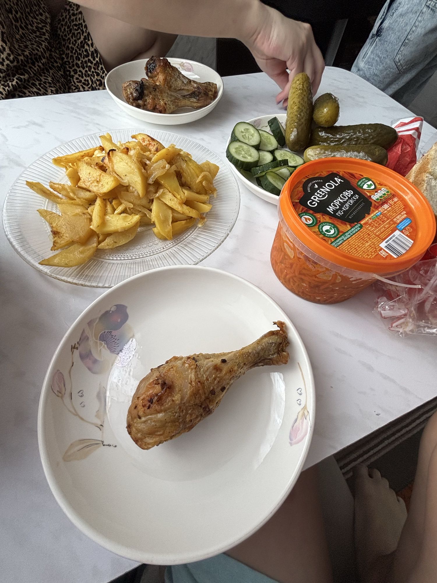 Жареная курица с гарниром