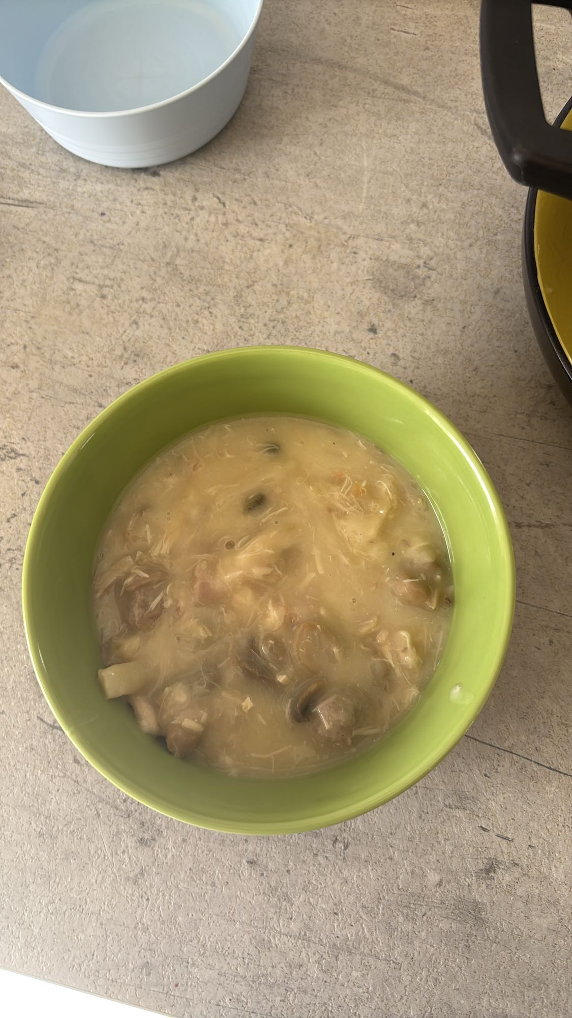 Hühnersuppe mit Pilzen