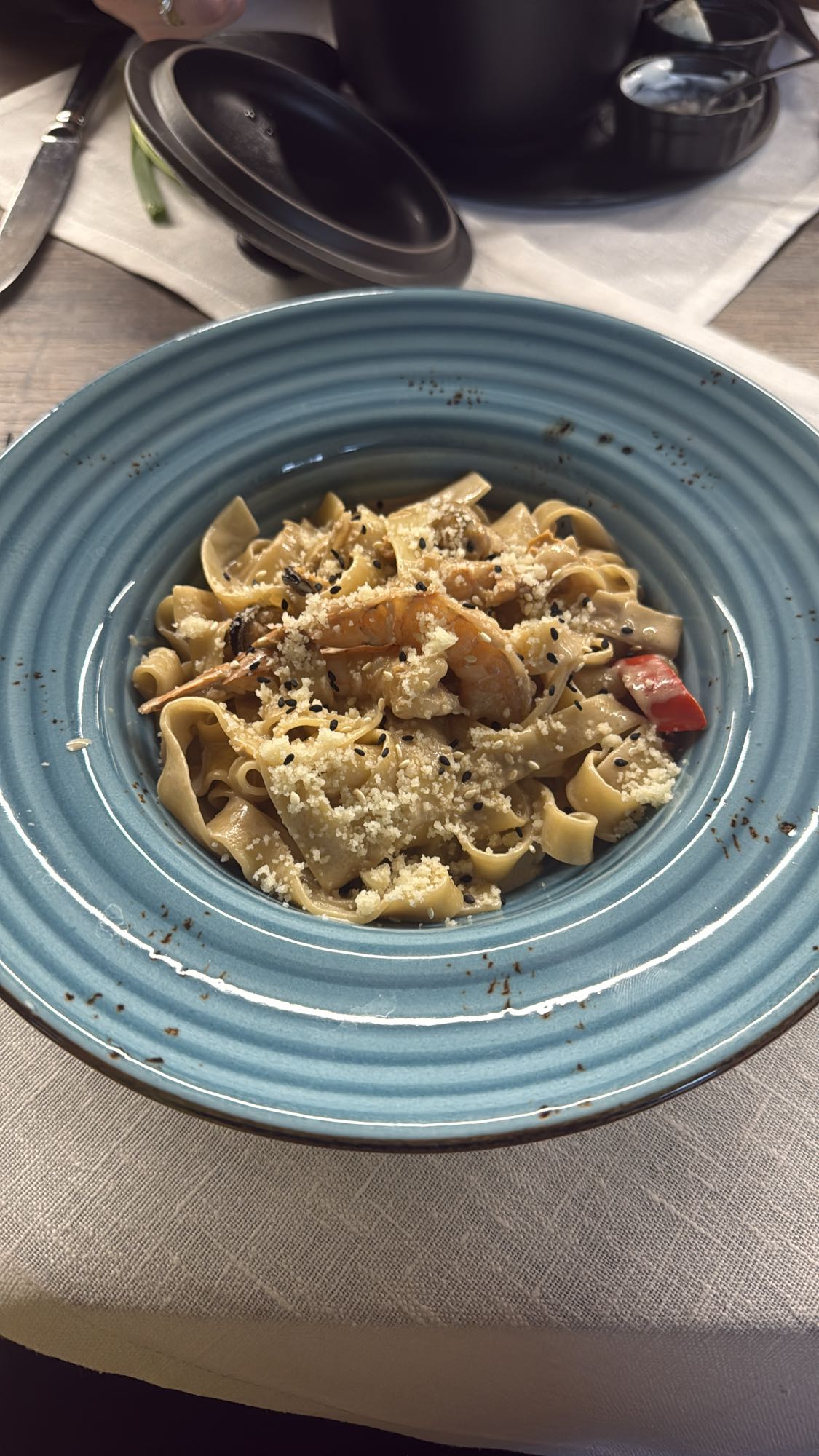 Паста с креветками