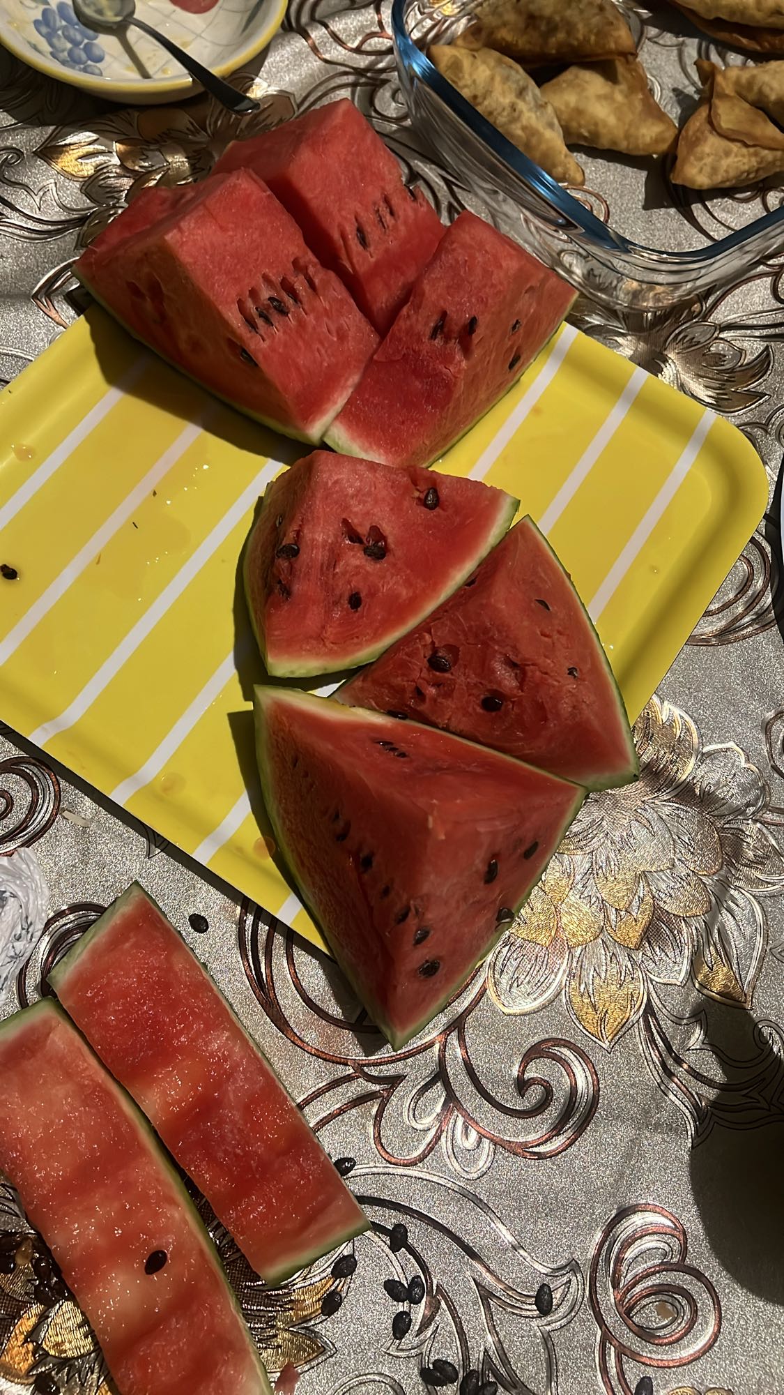 Vattenmelon och samosas