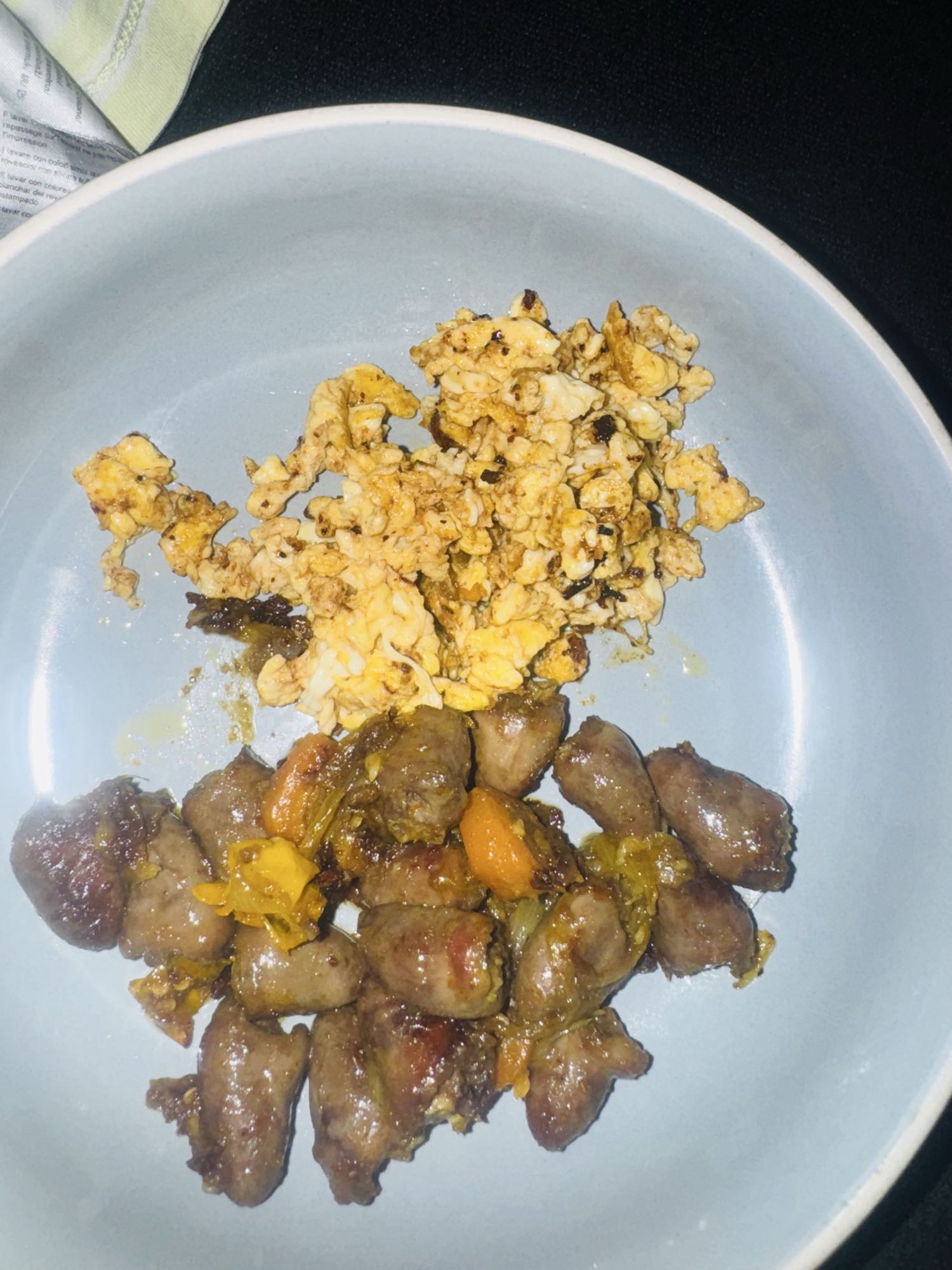 Scrambled Eggs and Sausages