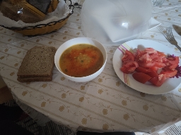 Soup with Bread and Salad