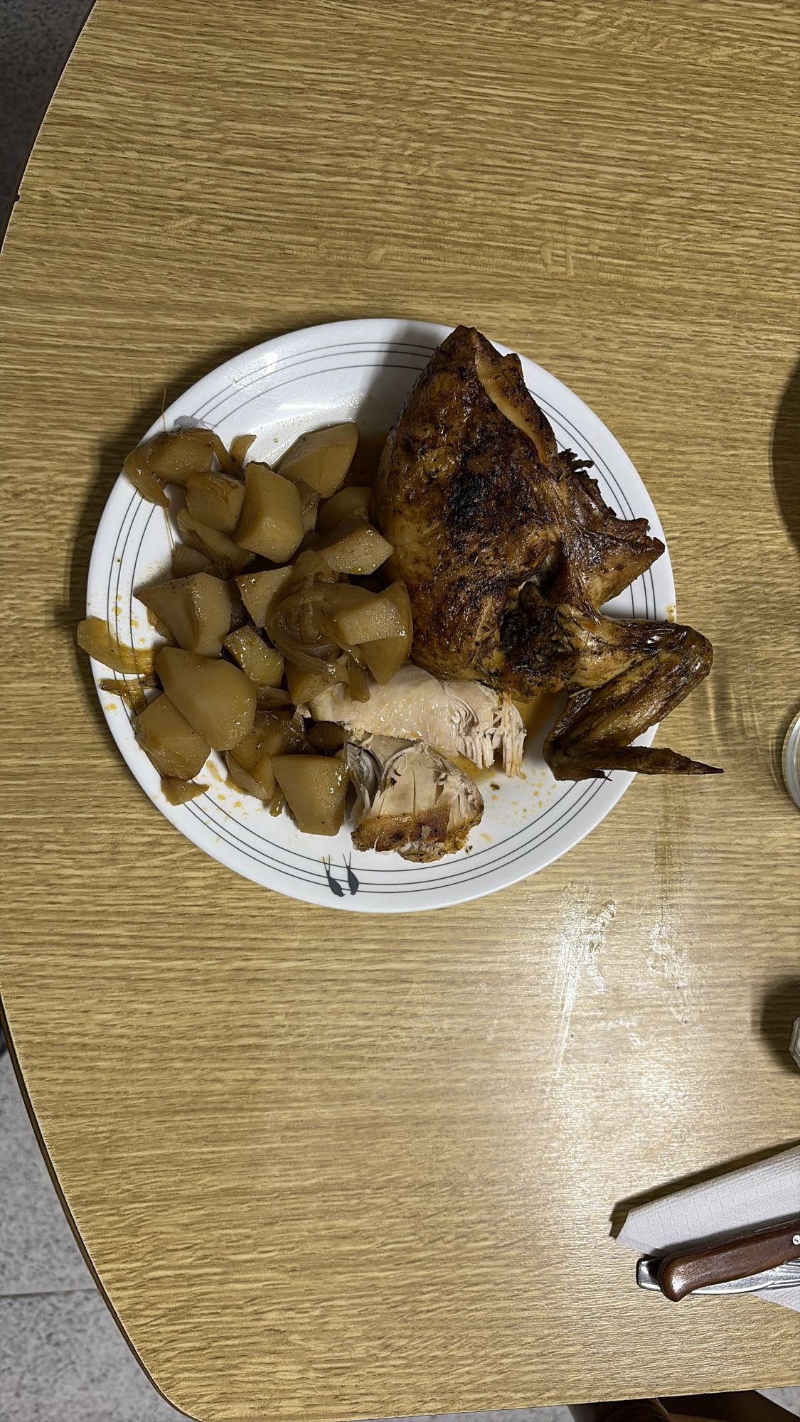 Pollo asado con papas