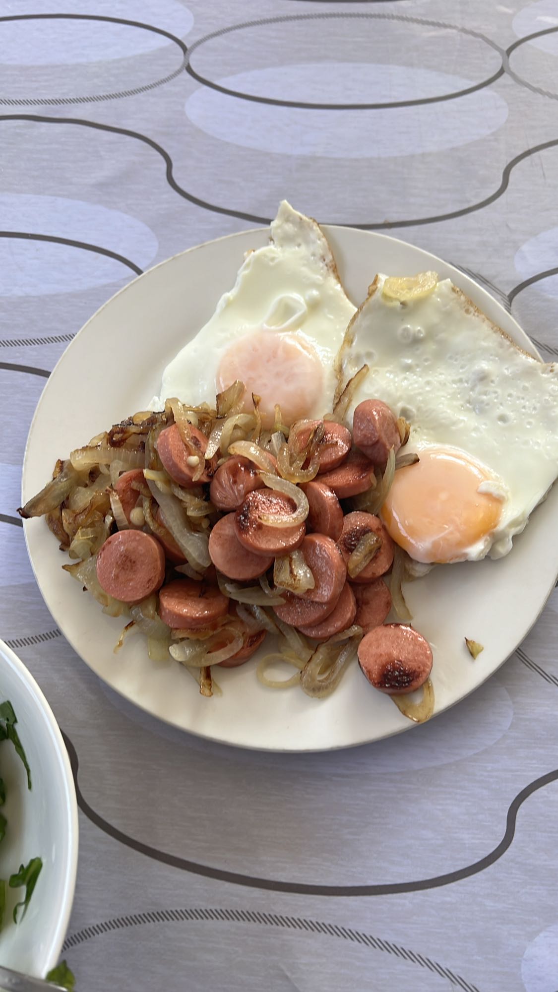 Яичница с сосисками