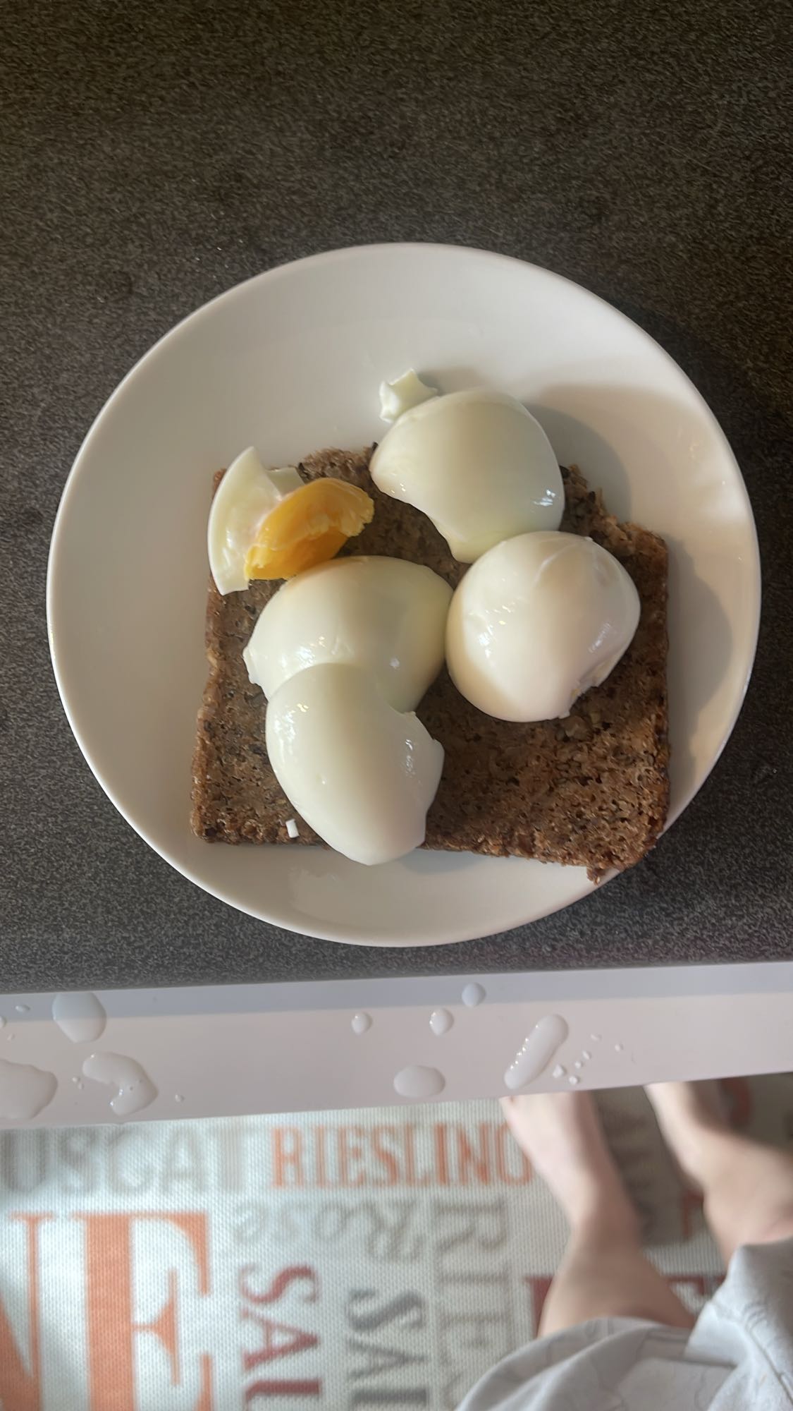 Boiled Eggs on Rye Bread