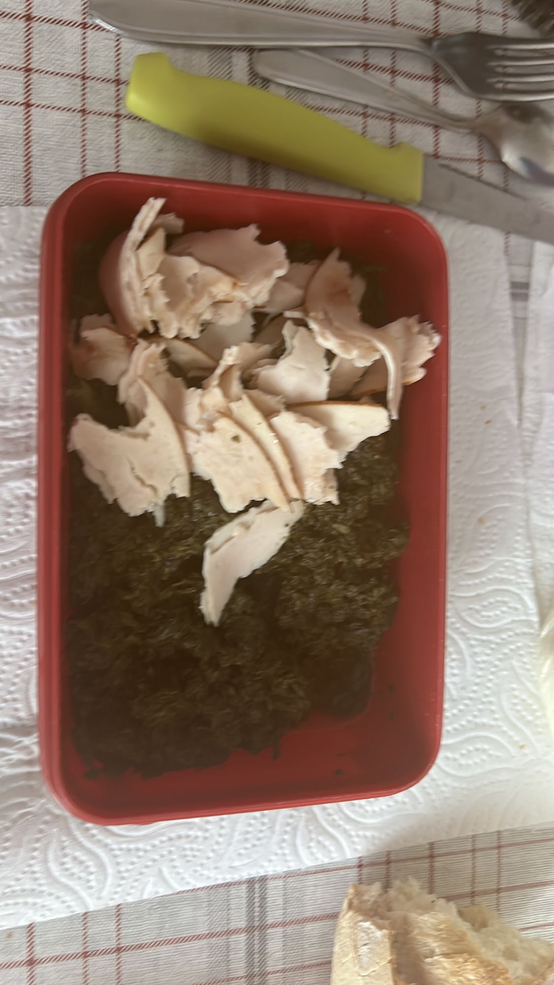 Poulet aux épinards