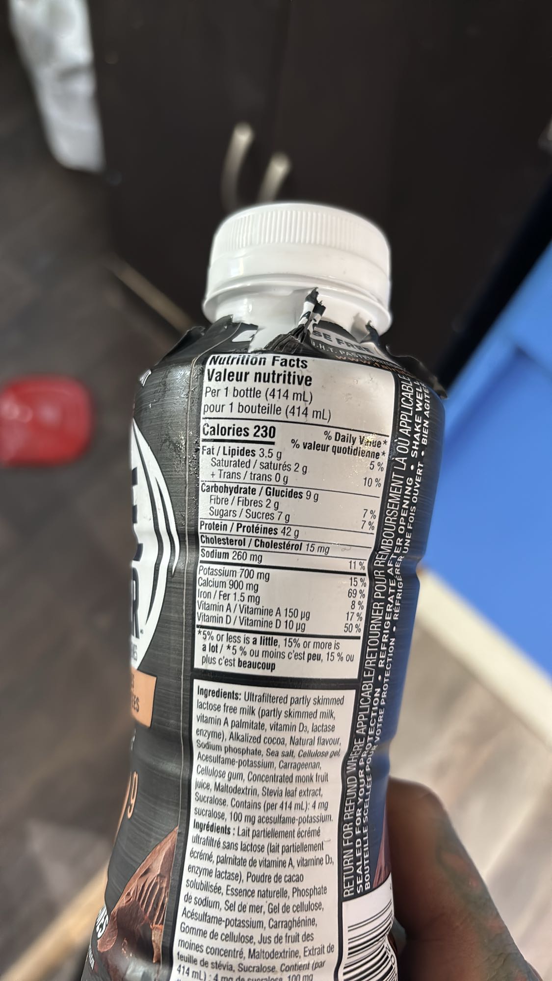 Boisson protéinée chocolat