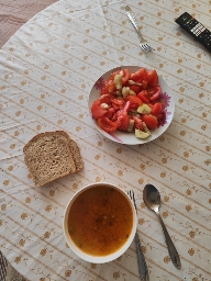 Soup with Salad and Bread