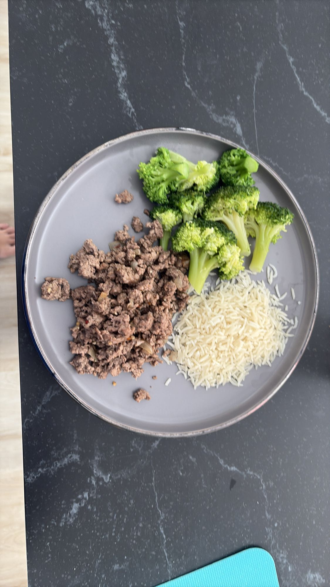 Bœuf avec riz et brocoli
