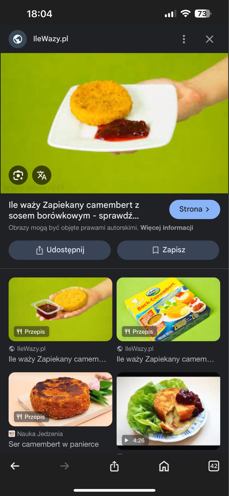 Zapiekany camembert