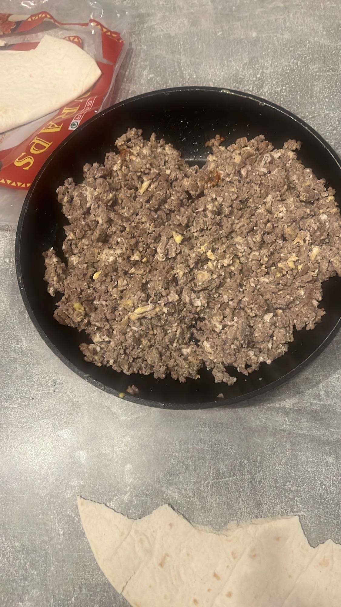 Hackfleisch Tortilla