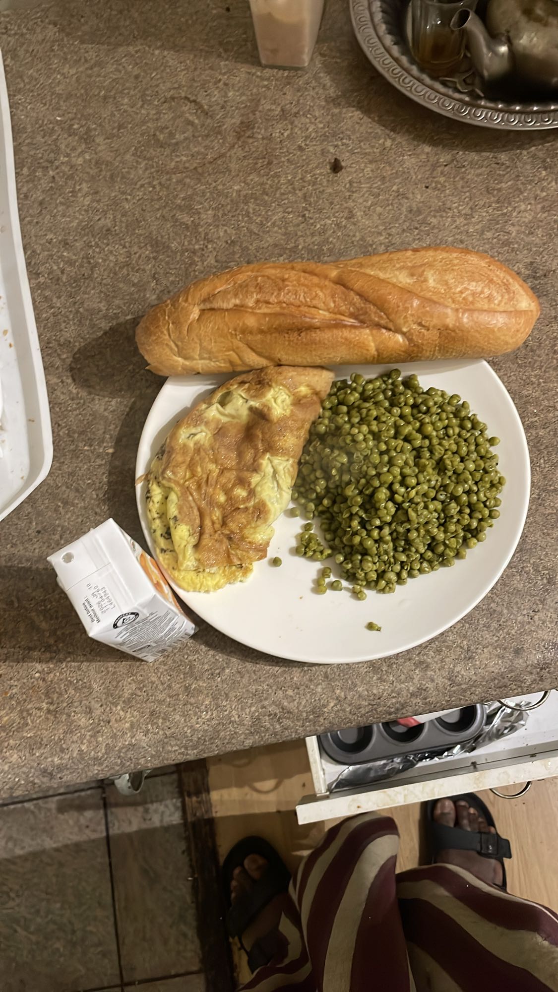 Omelette et petits pois