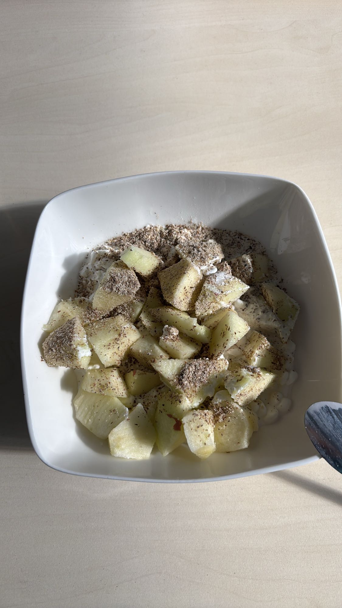 Twaróg z jabłkiem i siemieniem