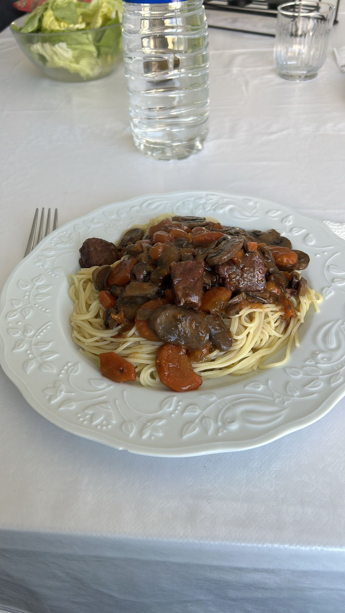 Bœuf bourguignon aux pâtes