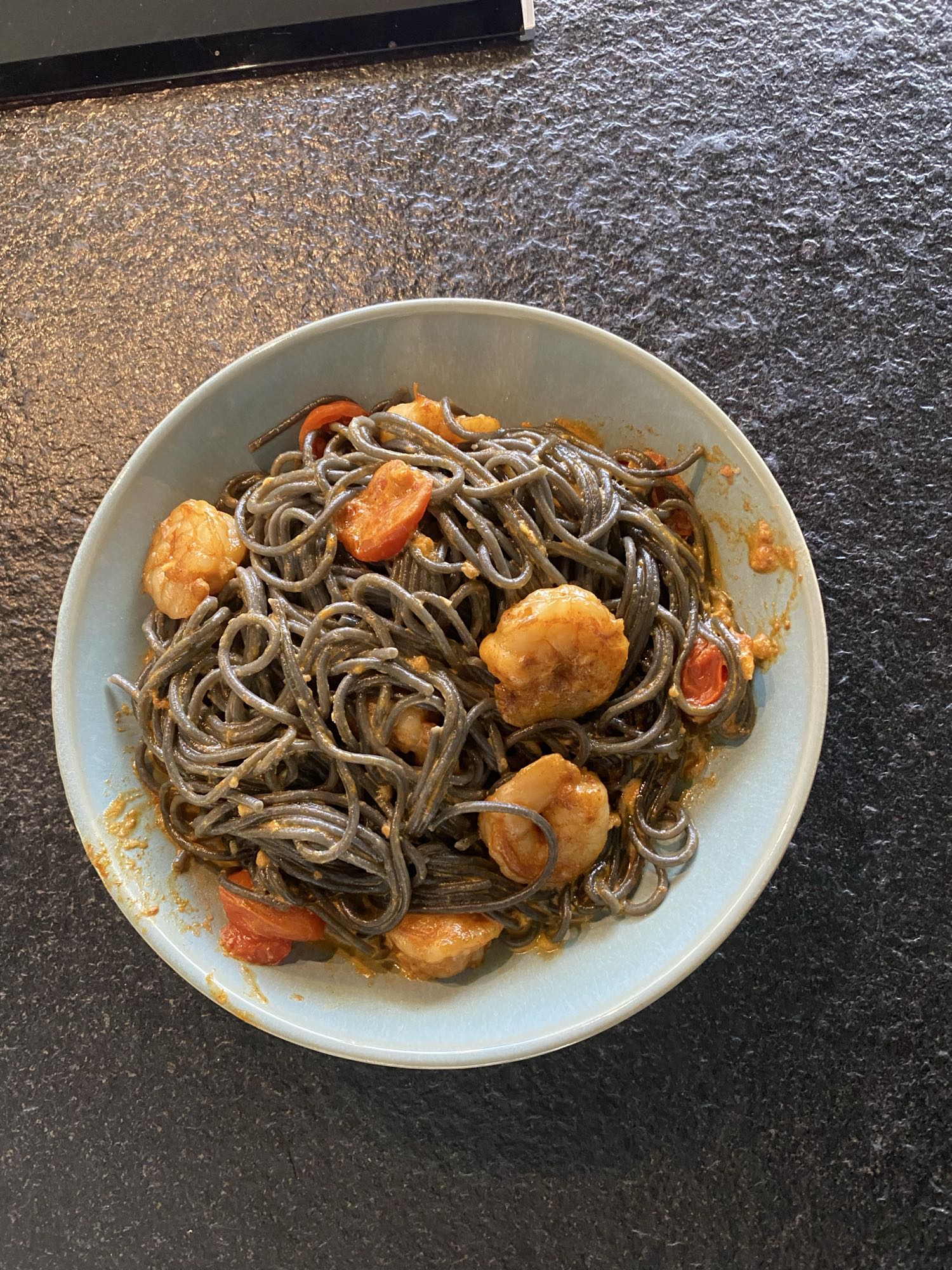 Makaron z krewetkami