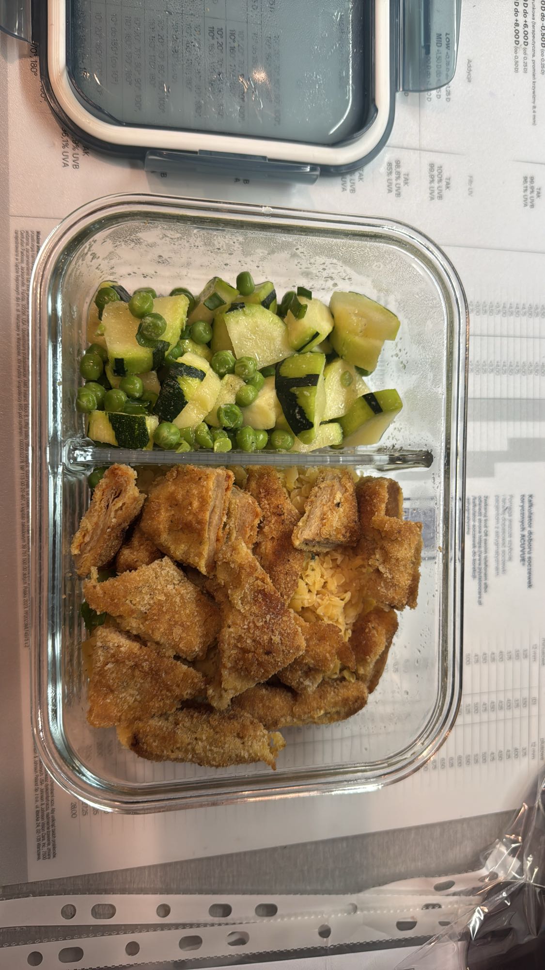 Panierowany kotlet z warzywami