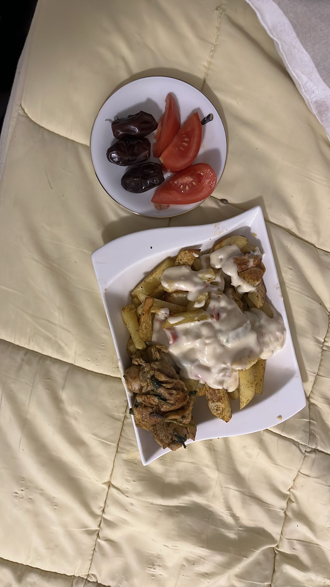 Hähnchen mit Pommes