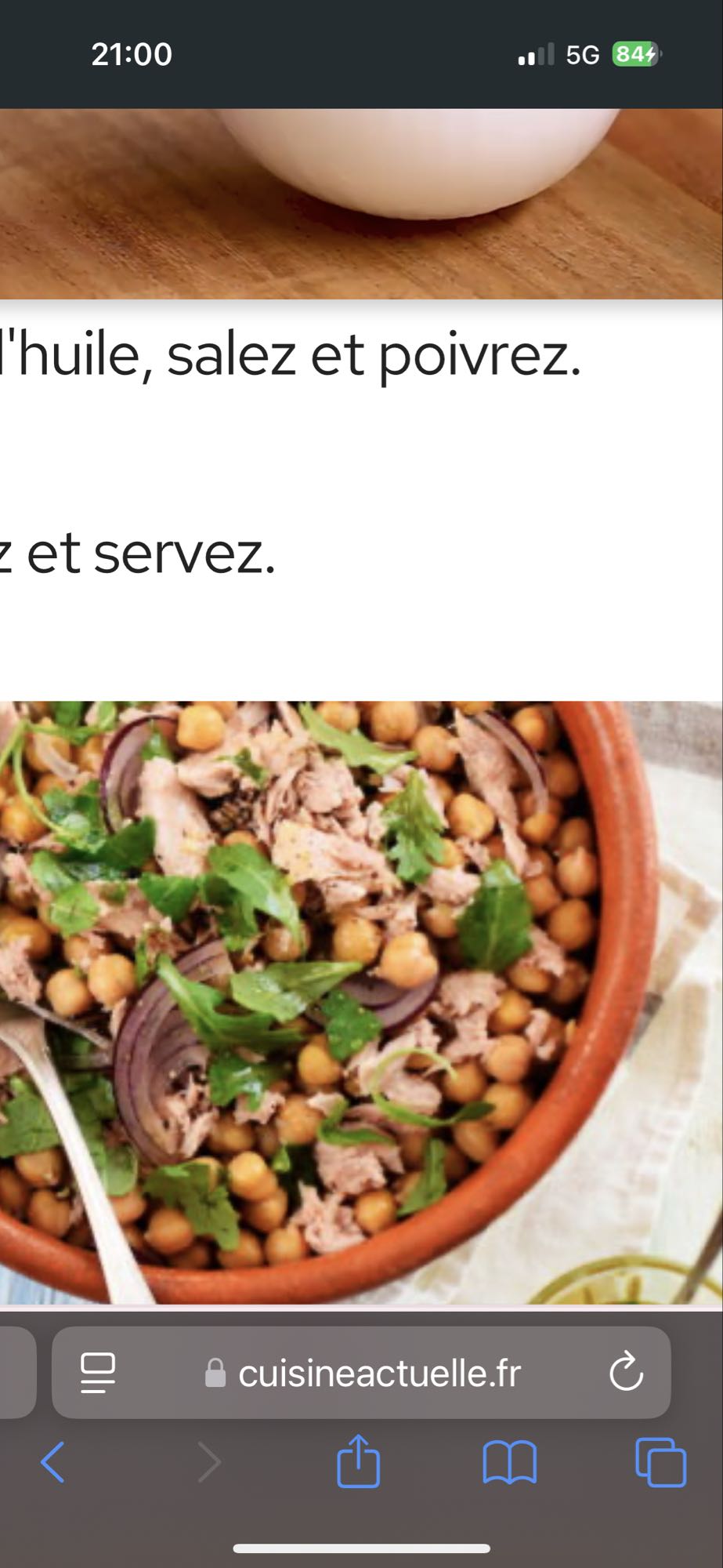 Salade pois chiches thon