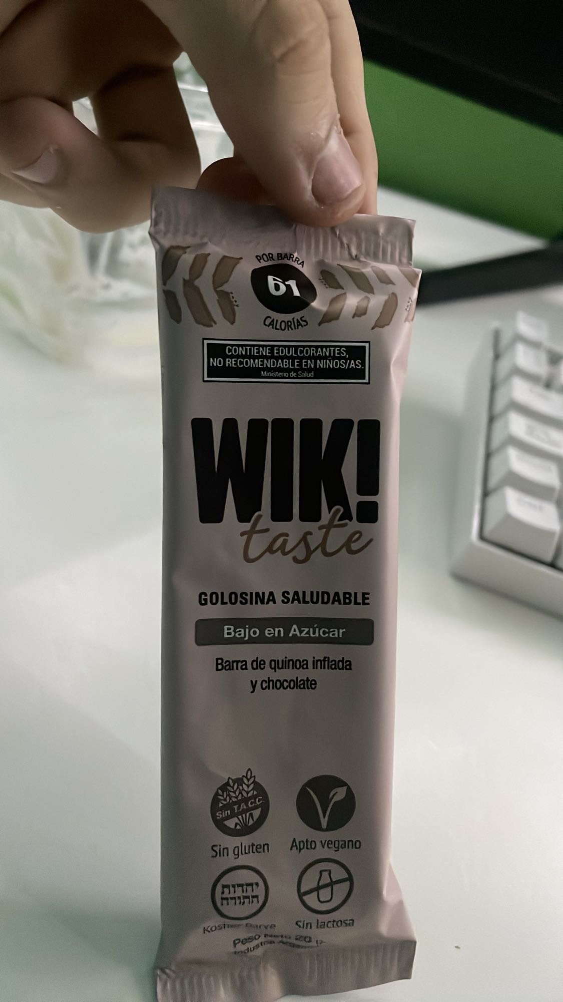 Barra de quinoa y chocolate