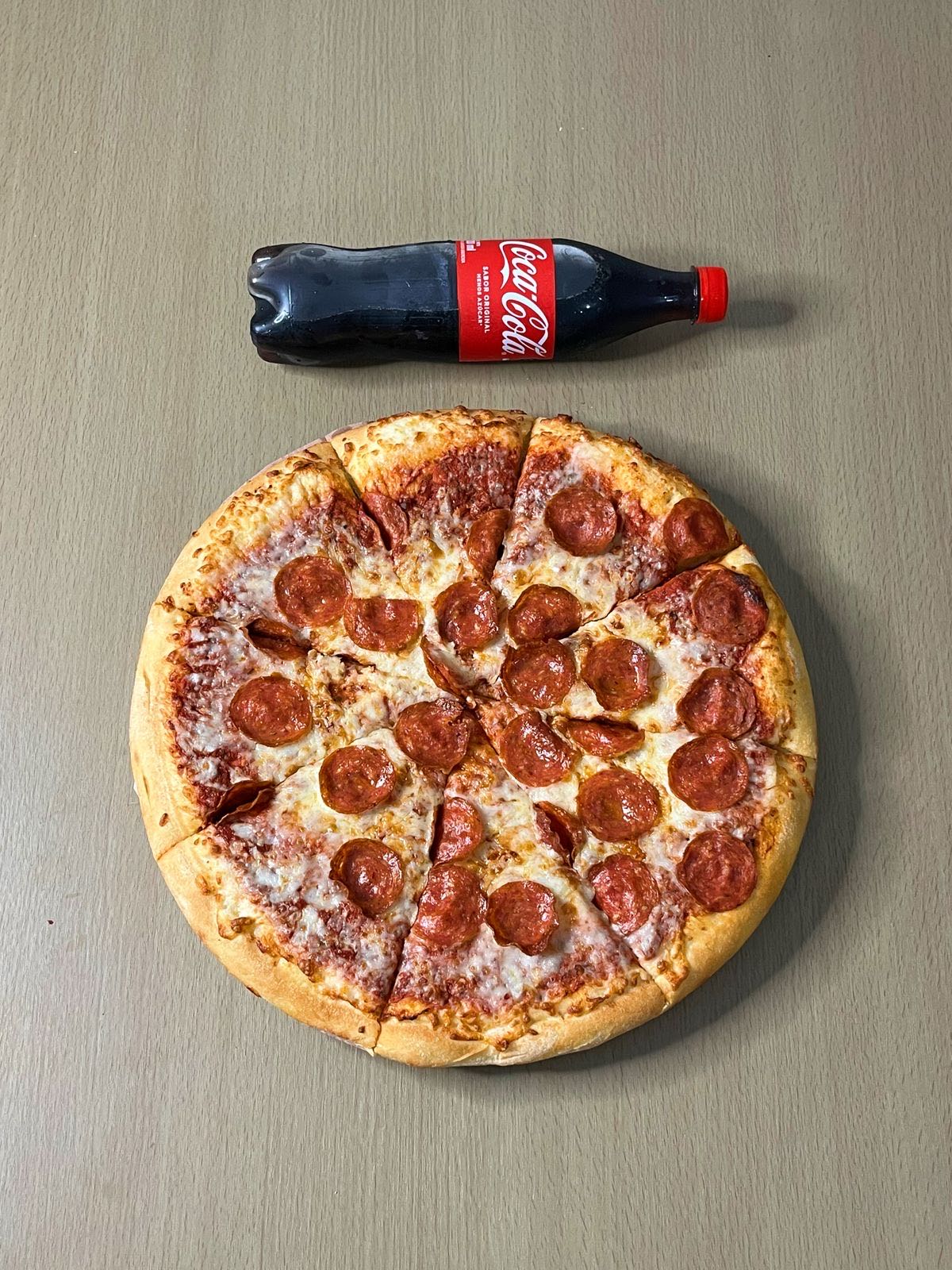 Pepperoni Pizza with Soda