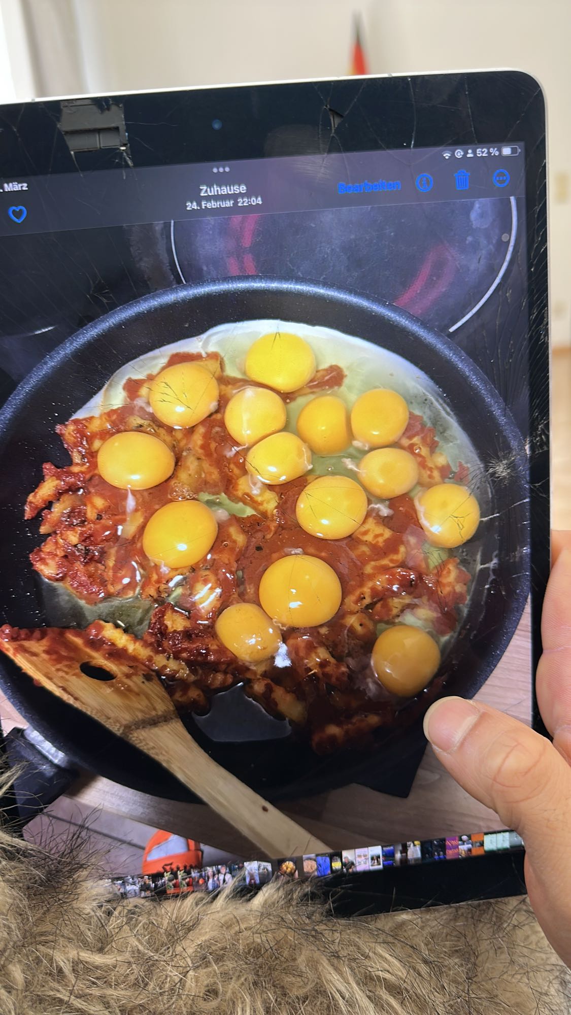 Eierpfanne mit Fleisch