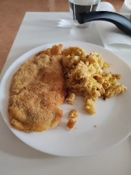 Milanesa con repollo