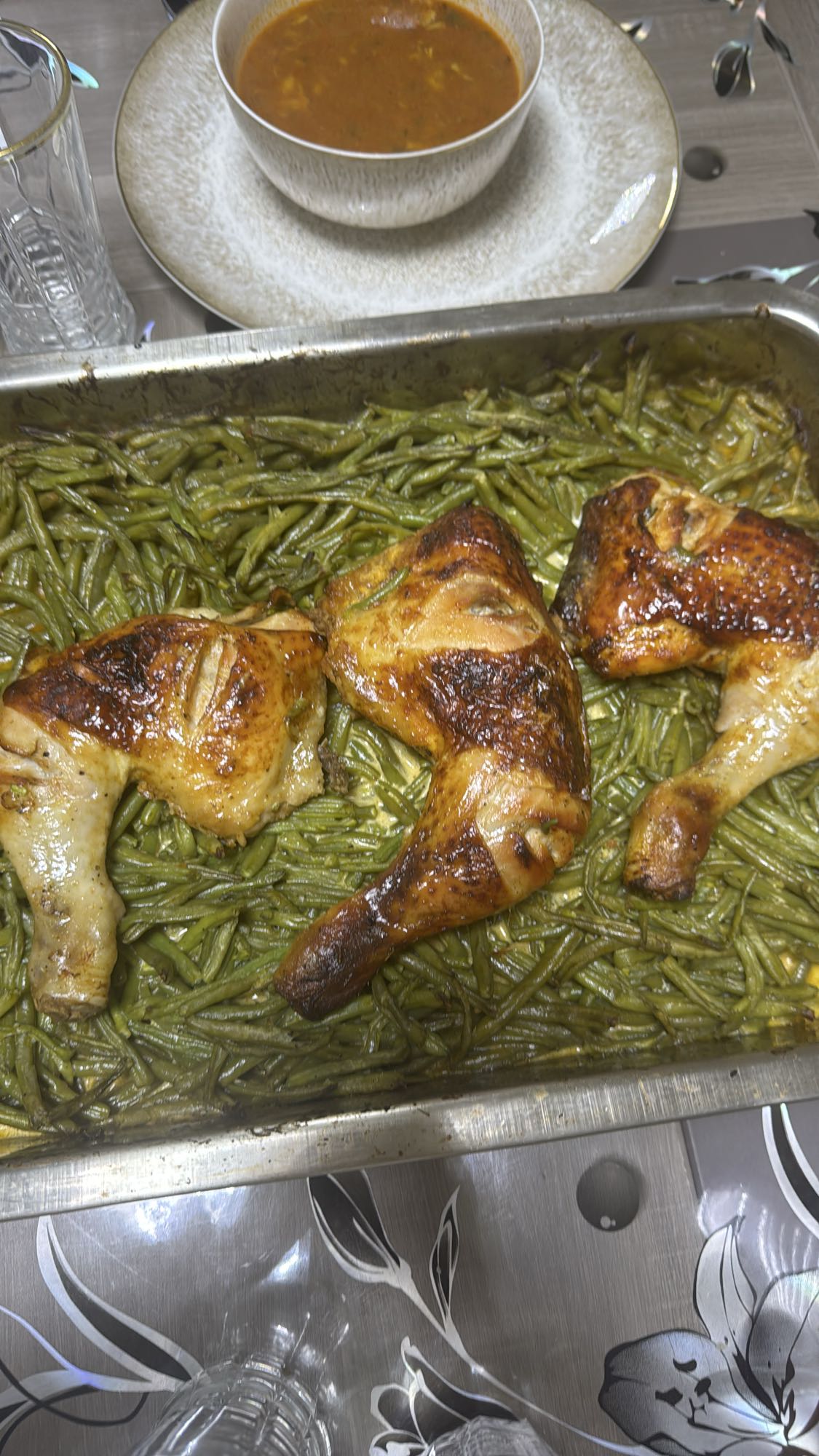 Poulet rôti aux haricots