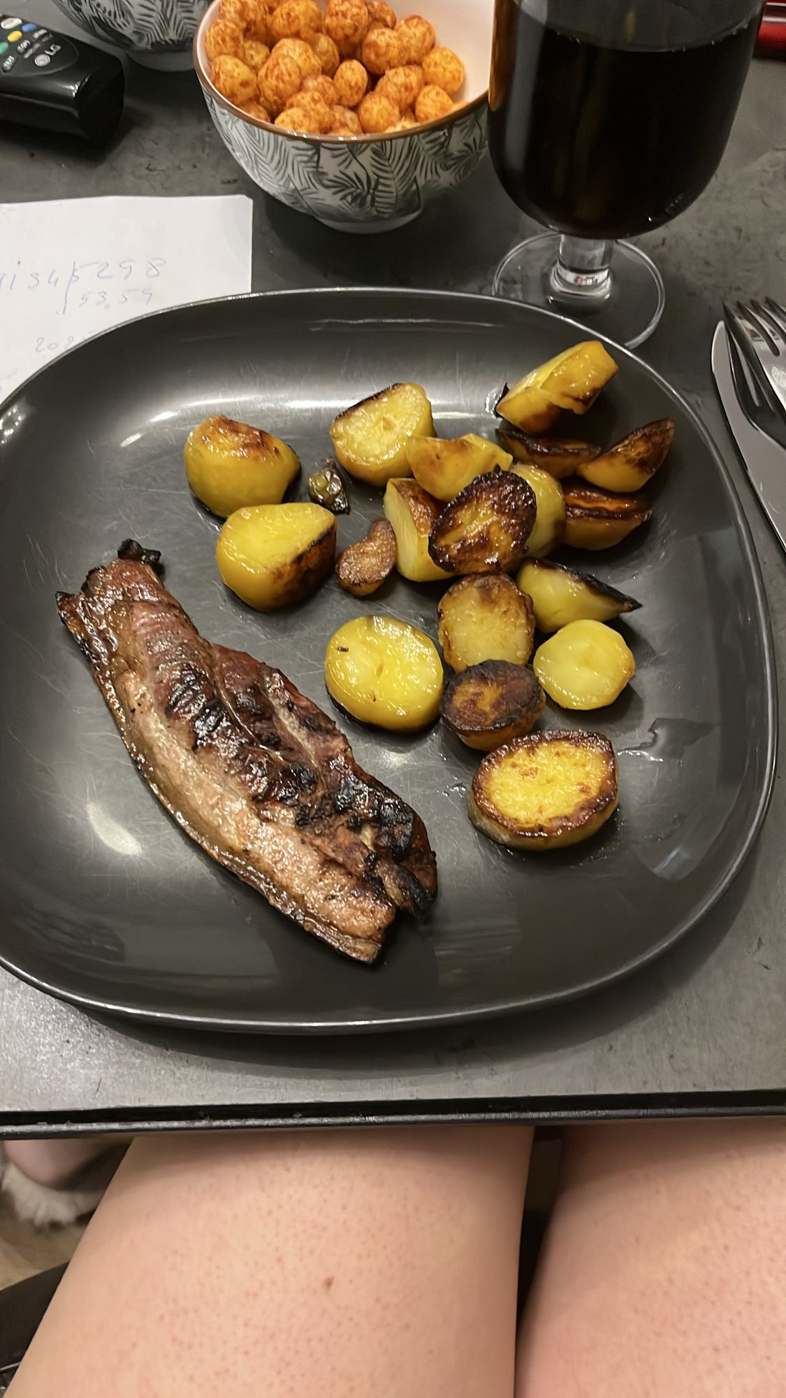 Travers de porc et pommes