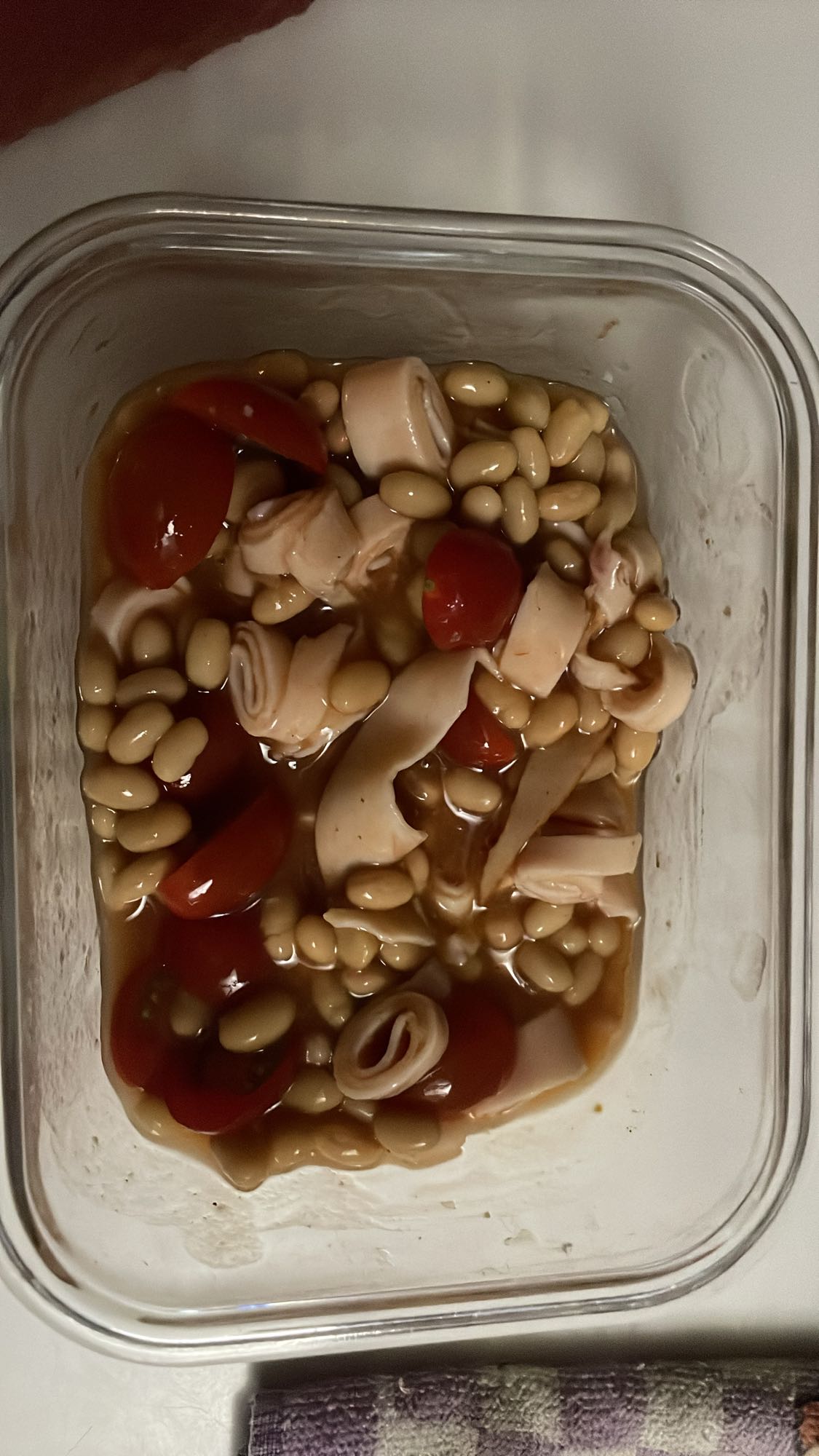 Salade de haricots et calmar