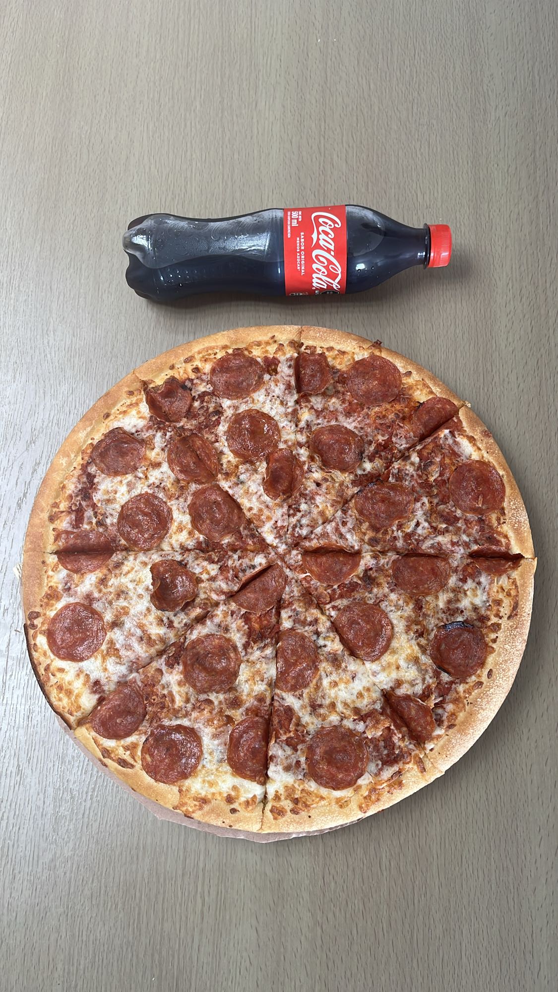 Pepperoni Pizza with Soda