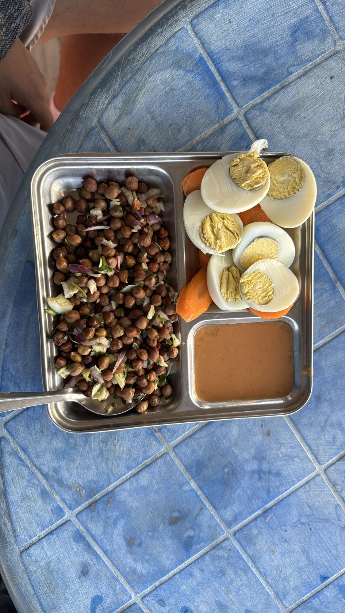 Boiled Eggs and Chickpea Salad