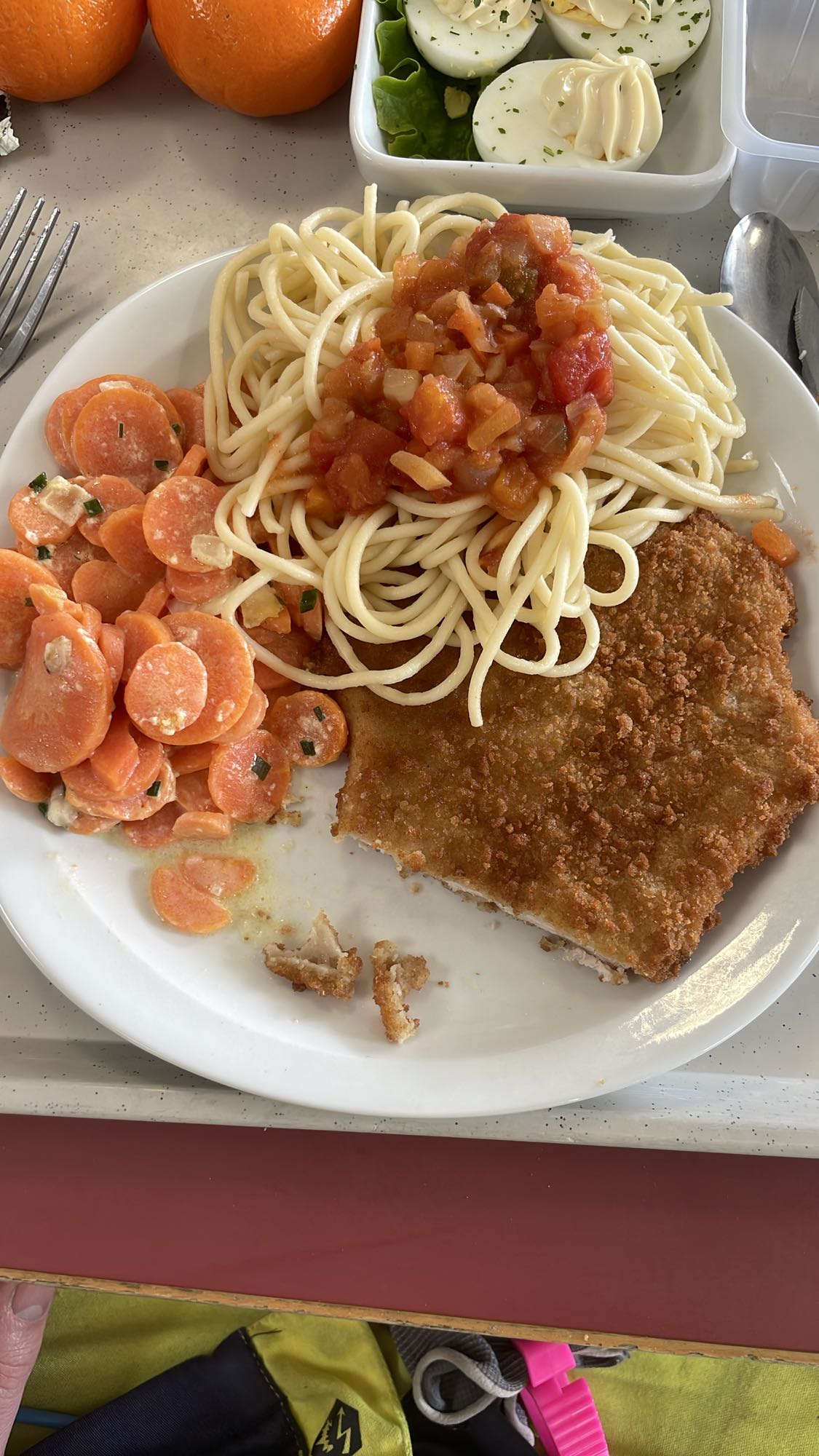 Escalope avec pâtes