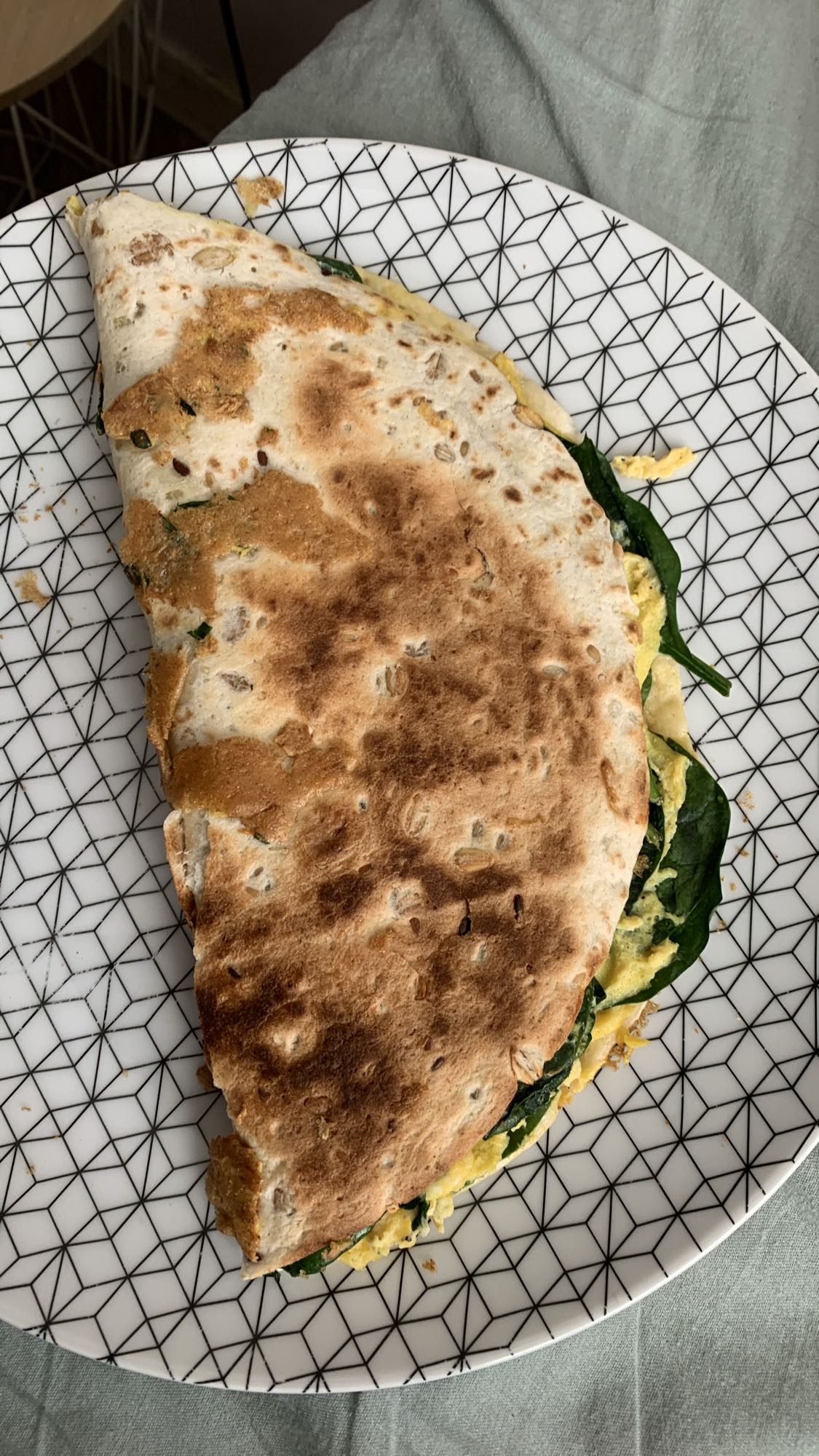 Omelette aux épinards