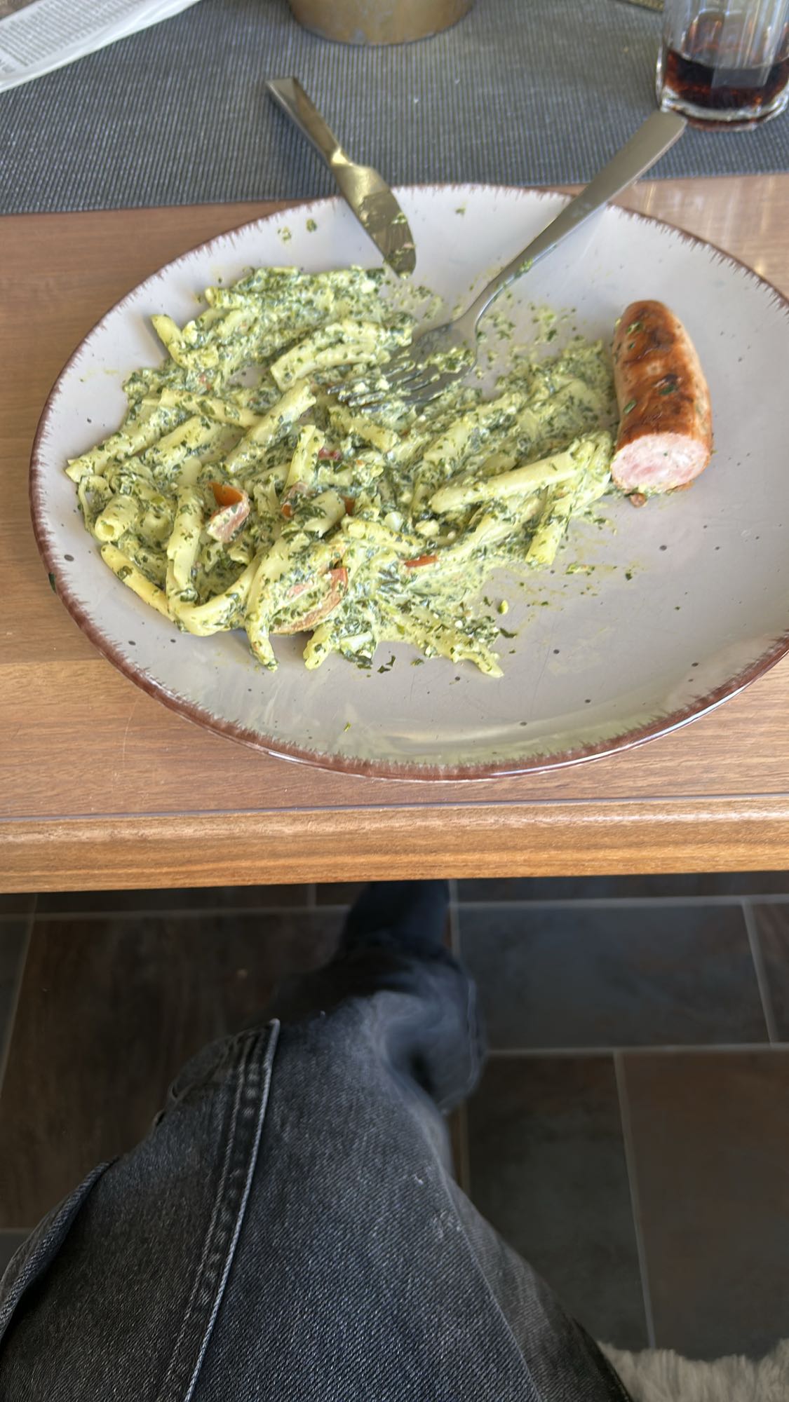 Nudeln mit Spinatsoße